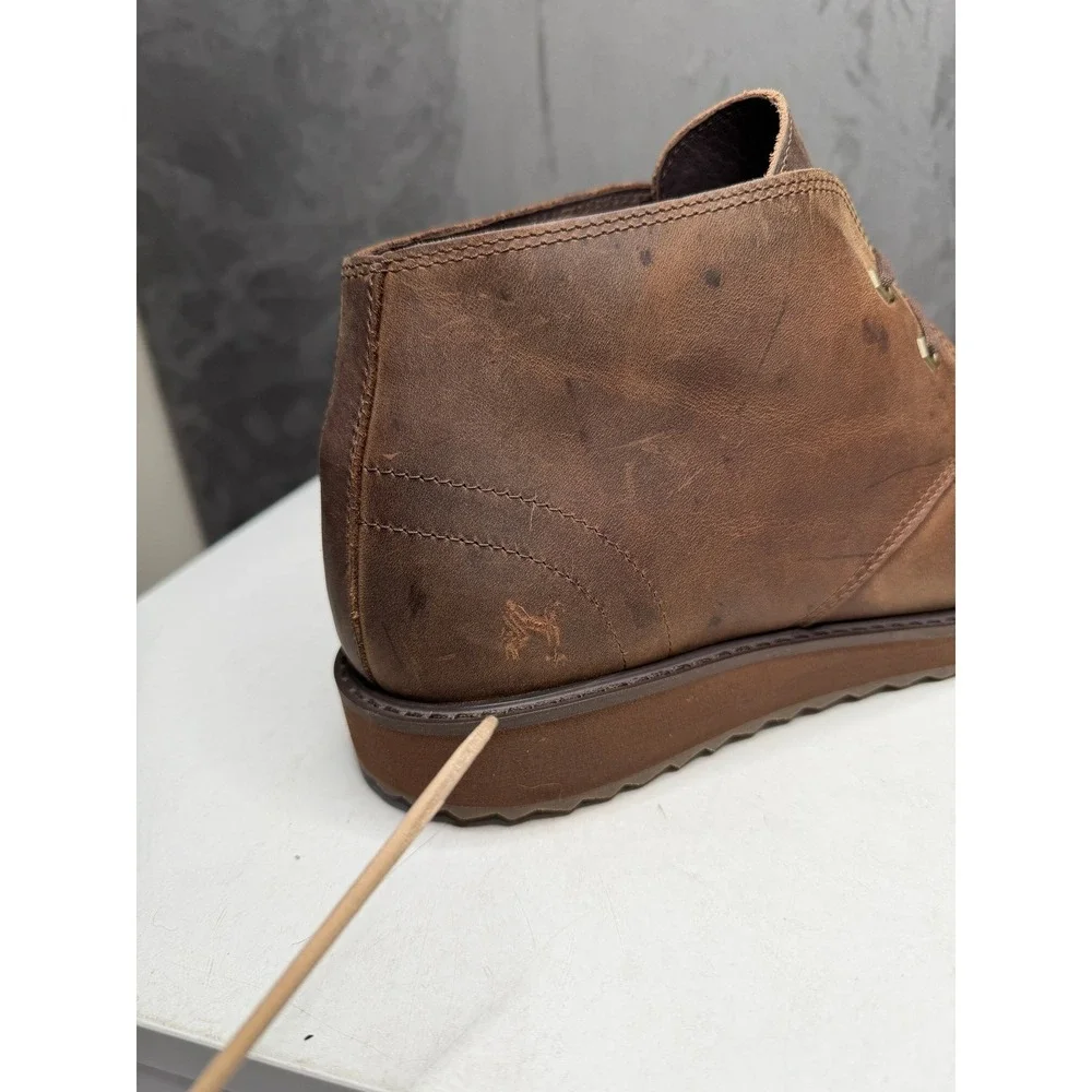 L.L.Bean Chukkas Men 11 Brown Leather Wedge Sole Lace‎ Up Boots